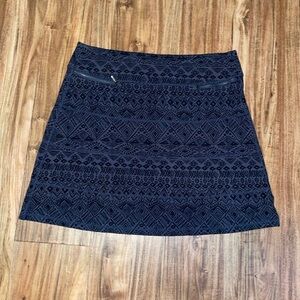 Athleta women’s skirt large 12 14 black grey mini pockets cotton modal spandex